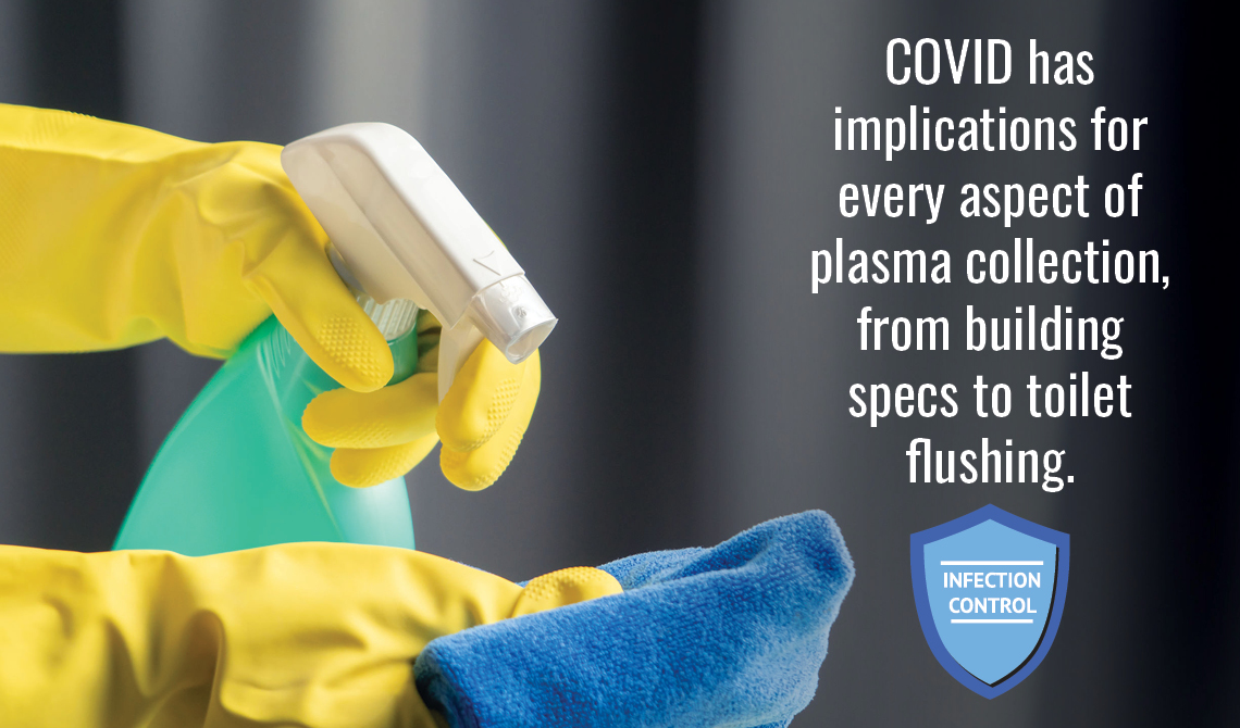 COVID has implications for every aspect of plasma collection, from building specs to toilet flushing.